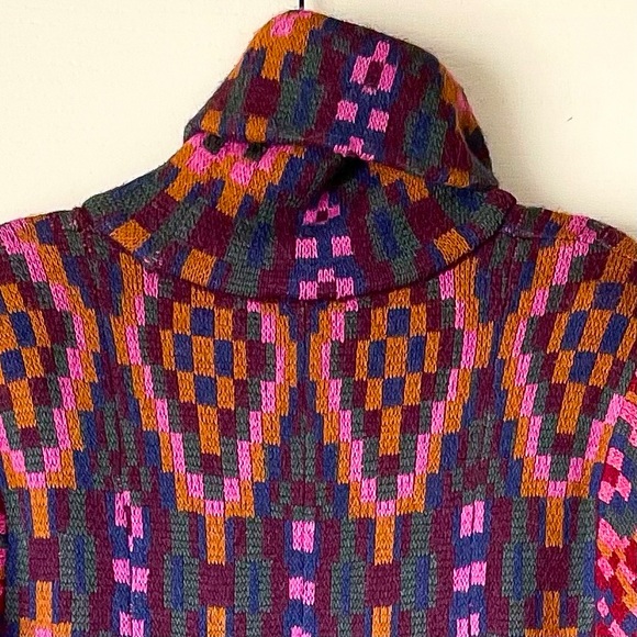 Farm Rio Tapestry Scarf Sweater Maxi Dress Knit Pink Multi Small NWT - Picture 8 of 14